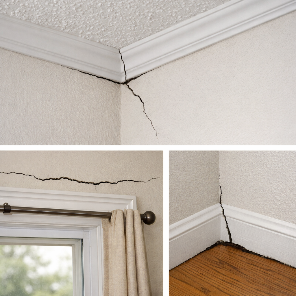 small cracks from subsidence in a home